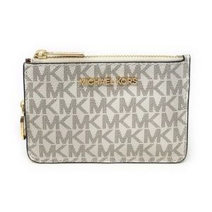 Michael Kors Jet Set Travel Small Leather Top Zip Coin Pouch With ID